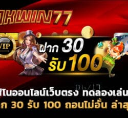 ฝาก 30 รับ 100 ถอนไม่อั้น ล่าสุด สล็อตเว็บตรง